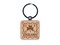 Ireland Shamrock Passport Travel Engraved Wood Square Keychain Tag Charm